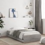 Cama con cajones madera de ingeniería gris Sonoma 90x190 cm de , Camas y somieres - Ref: Foro24-3207327, Precio: 140,41 €, De...