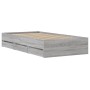 Cama con cajones madera de ingeniería gris Sonoma 90x190 cm de , Camas y somieres - Ref: Foro24-3207327, Precio: 140,41 €, De...