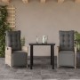 Set comedor de jardín 3 pzas cojines ratán sintético gris claro en Conjuntos de jardín | Comprar online en Foru.es
