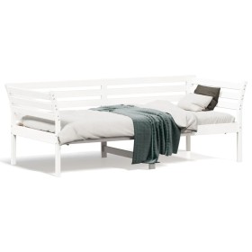 Sofá cama madera maciza de pino blanco 75x190 cm de , Camas y somieres - Ref: Foro24-842883, Precio: 111,24 €, Descuento: %