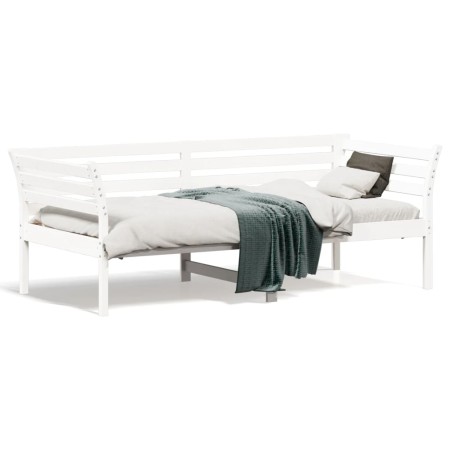 Sofá cama madera maciza de pino blanco 75x190 cm de , Camas y somieres - Ref: Foro24-842883, Precio: 111,24 €, Descuento: %