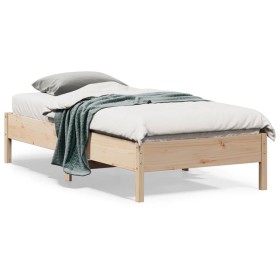 Estructura de cama madera maciza de pino 90x190 cm de , Camas y somieres - Ref: Foro24-842726, Precio: 77,00 €, Descuento: %