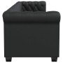 Sofá Chesterfield de 3 plazas cuero sintético negro en Sofás | Comprar online en Foru.es