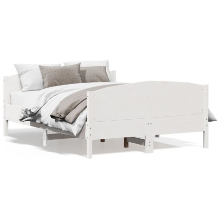 Estructura de cama con cabecero madera pino blanco 135x190 cm de , Camas y somieres - Ref: Foro24-3216183, Precio: 217,27 €, ...
