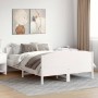 Estructura de cama con cabecero madera pino blanco 135x190 cm de , Camas y somieres - Ref: Foro24-3216183, Precio: 217,27 €, ...