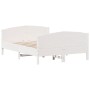 Estructura de cama con cabecero madera pino blanco 135x190 cm de , Camas y somieres - Ref: Foro24-3216183, Precio: 217,27 €, ...