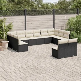 Set de sofás de jardín 12 piezas cojines ratán sintético negro de , Conjuntos de jardín - Ref: Foro24-3250205, Precio: 644,19...