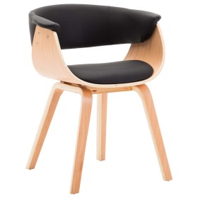 Silla de comedor de madera curvada y cuero sintético negro de vidaXL, Sillas de comedor - Ref: Foro24-283131, Precio: 170,71 ...