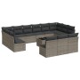 Set de sofás de jardín 14 pzas con cojines ratán sintético gris de , Conjuntos de jardín - Ref: Foro24-3250239, Precio: 797,5...