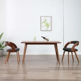 Sillas de comedor 2 unidades madera curvada y tela gris oscuro de vidaXL, Sillas de comedor - Ref: Foro24-283103, Precio: 289...