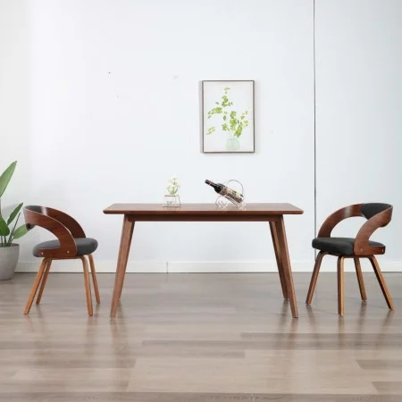 Esszimmerstühle 2 Einheiten aus gebogenem Holz und dunkelgrauem Stoff von vidaXL, Essstühle - Ref: Foro24-283103, Preis: 289,...
