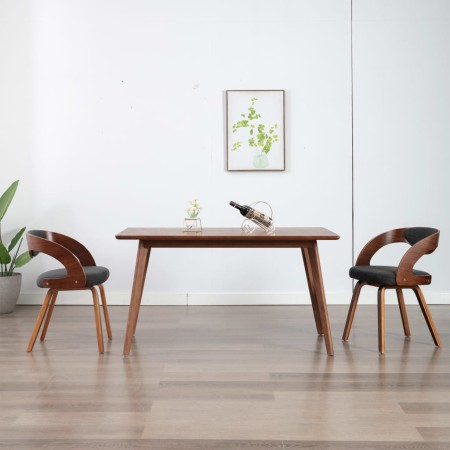 Sillas de comedor 2 unidades madera curvada y tela gris oscuro de vidaXL, Sillas de comedor - Ref: Foro24-283103, Precio: 295...
