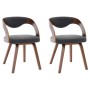 Sillas de comedor 2 unidades madera curvada y tela gris oscuro de vidaXL, Sillas de comedor - Ref: Foro24-283103, Precio: 295...