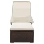 Tumbona con capota y cojines ratán sintético marrón de , Tumbonas - Ref: Foro24-317114, Precio: 216,26 €, Descuento: %