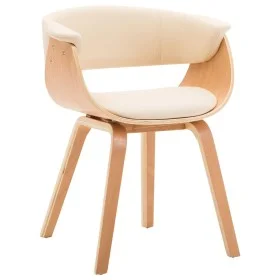 Silla de comedor de madera curvada y cuero sintético crema de vidaXL, Sillas de comedor - Ref: Foro24-283130, Precio: 214,90 ...