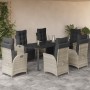 Set comedor jardín 7 pzas y cojines ratán sintético gris claro en Conjuntos de jardín | Comprar online en Foru.es