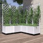 Jardinera con enrejado PP blanco 120x120x136 cm de , Maceteros y jardineras - Ref: Foro24-153288, Precio: 196,46 €, Descuento: %
