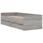 Sonoma gray bed frame with drawers 90x190 cm by , Beds and slatted bases - Ref: Foro24-3207355, Price: 155,50 €, Discount: %
