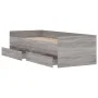 Sonoma gray bed frame with drawers 90x190 cm by , Beds and slatted bases - Ref: Foro24-3207355, Price: 155,50 €, Discount: %