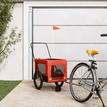 Remolque de bicicleta mascotas hierro tela Oxford naranja negro de , Cochecitos para mascotas - Ref: Foro24-93942, Precio: 11...