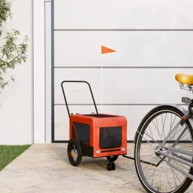 Bicycle pet trailer, iron frame, Oxford fabric, orange and black. by , pet strollers - Ref: Foro24-93928, Price: 93,67 €, Dis...