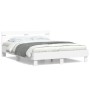 Estructura cama con cabecero madera ingeniería blanco 150x200cm de , Camas y somieres - Ref: Foro24-3207413, Precio: 121,16 €...