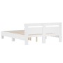 Estructura cama con cabecero madera ingeniería blanco 150x200cm de , Camas y somieres - Ref: Foro24-3207413, Precio: 121,16 €...