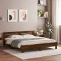 Oak brown engineered wood bed with headboard 180x200 cm by , Beds and slatted bases - Ref: Foro24-3207405, Price: 169,29 €, D...