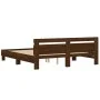 Oak brown engineered wood bed with headboard 180x200 cm by , Beds and slatted bases - Ref: Foro24-3207405, Price: 169,29 €, D...