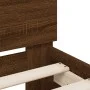 Oak brown engineered wood bed with headboard 180x200 cm by , Beds and slatted bases - Ref: Foro24-3207405, Price: 169,29 €, D...