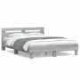 Cama con cabecero madera de ingeniería gris Sonoma 150x200 cm de , Camas y somieres - Ref: Foro24-3207418, Precio: 149,07 €, ...
