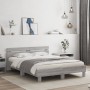 Cama con cabecero madera de ingeniería gris Sonoma 150x200 cm de , Camas y somieres - Ref: Foro24-3207418, Precio: 149,07 €, ...