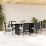 Set de comedor de jardín 7 pzas y cojines ratán sintético negro en Conjuntos de jardín | Comprar online en Foru.es