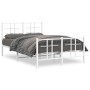 Estructura cama metal con cabecero y estribo blanco 120x190 cm de , Camas y somieres - Ref: Foro24-355625, Precio: 86,58 €, D...