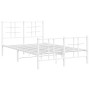 Estructura cama metal con cabecero y estribo blanco 120x190 cm de , Camas y somieres - Ref: Foro24-355625, Precio: 86,58 €, D...