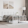 Estructura cama metal con cabecero y estribo blanco 120x190 cm de , Camas y somieres - Ref: Foro24-355625, Precio: 86,58 €, D...