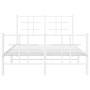 Estructura cama metal con cabecero y estribo blanco 120x190 cm de , Camas y somieres - Ref: Foro24-355625, Precio: 86,58 €, D...