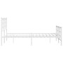 Estructura cama metal con cabecero y estribo blanco 120x190 cm de , Camas y somieres - Ref: Foro24-355625, Precio: 86,58 €, D...