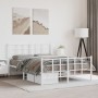 Estructura cama metal con cabecero y estribo blanco 135x190 cm de , Camas y somieres - Ref: Foro24-355627, Precio: 89,72 €, D...
