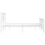 Estructura cama metal con cabecero y estribo blanco 135x190 cm de , Camas y somieres - Ref: Foro24-355627, Precio: 89,72 €, D...