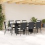 Set de comedor de jardín 9 pzas y cojines ratán sintético negro en Conjuntos de jardín | Comprar online en Foru.es