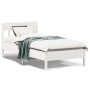 Estructura de cama con cabecero madera pino blanco 75x190 cm de , Camas y somieres - Ref: Foro24-842679, Precio: 85,80 €, Des...
