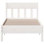 Estructura de cama con cabecero madera pino blanco 75x190 cm de , Camas y somieres - Ref: Foro24-842679, Precio: 85,80 €, Des...