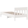 Estructura de cama con cabecero madera pino blanco 75x190 cm de , Camas y somieres - Ref: Foro24-842679, Precio: 85,80 €, Des...