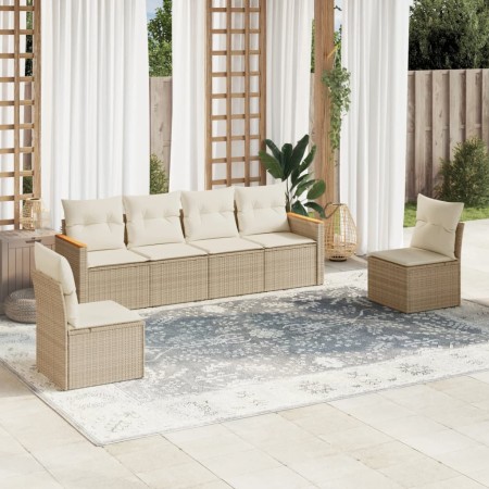Juego de sofás jardín con cojines 6 pzas ratán sintético beige de , Conjuntos de jardín - Ref: Foro24-3258264, Precio: 390,94...