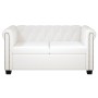 Sofá Chesterfield de 2 plazas cuero sintético blanco en Sofás | Comprar online en Foru.es