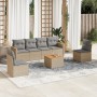 Set sofás de jardín 7 piezas y cojines ratán sintético beige de , Conjuntos de jardín - Ref: Foro24-3258272, Precio: 412,43 €...