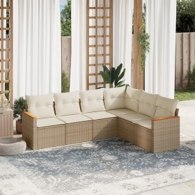Juego de sofás jardín con cojines 6 pzas ratán sintético beige de , Conjuntos de jardín - Ref: Foro24-3258404, Precio: 437,52...