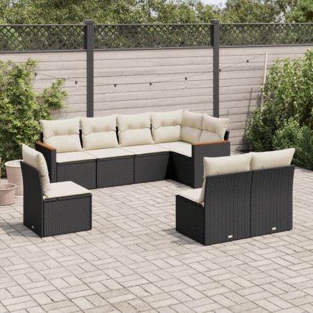 Set de sofás de jardín 8 piezas y cojines ratán sintético negro de , Conjuntos de jardín - Ref: Foro24-3258444, Precio: 464,3...