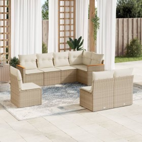 Juego de sofás de jardín con cojines beige 8 pzas ratán PE de , Conjuntos de jardín - Ref: Foro24-3258446, Precio: 527,39 €, ...